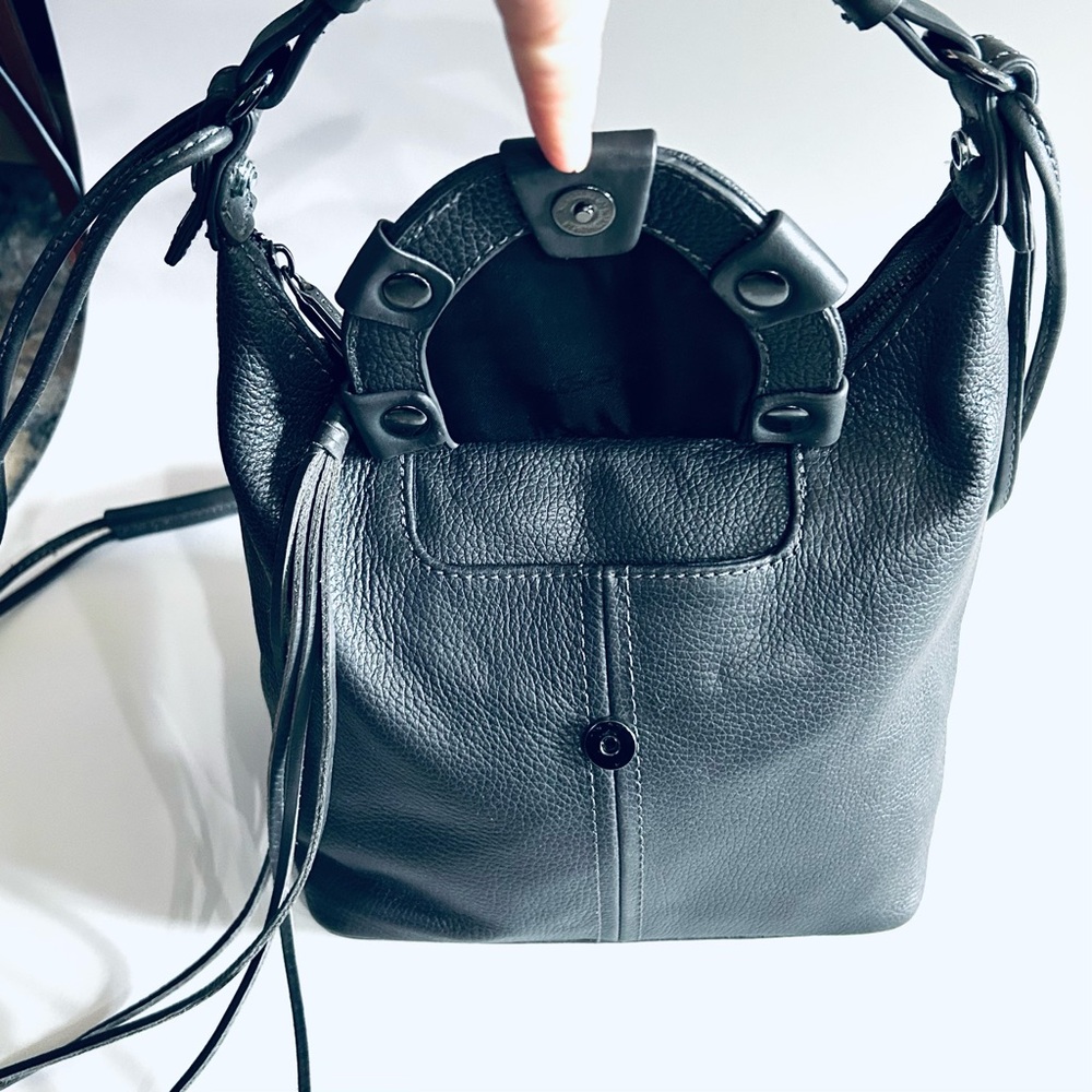 Like New Joe’s Dark Gray Pebble Leather Shoulder/Crossbody Bag - Picture 6 of 9